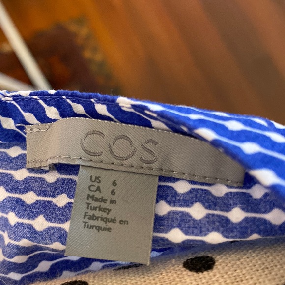 COS cobalt and white blouse - Picture 2 of 5
